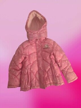 Hello Kitty Light Pink Quilted Hooded Puffer Jacket